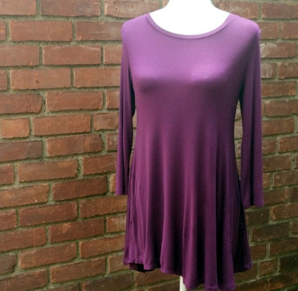 Logo Lori Goldstein purple tunic w/pockets! XS